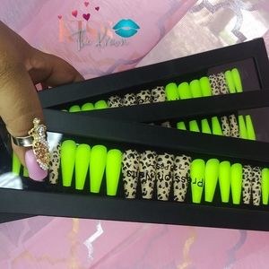 Neon Cheetah Press On Nails